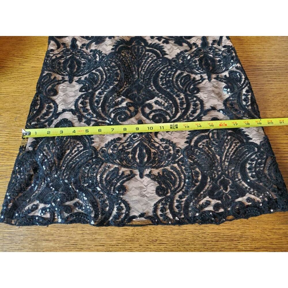 Free People 10 Women Black Sequined Lace Party Formal Night Shimmers Mini Dress - Picture 14 of 16